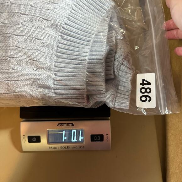 BRANDY MELVILLE V-neck Cable Knit Cardigan Lt Blue Size M Preppy Capsule Classic - Picture 11 of 11